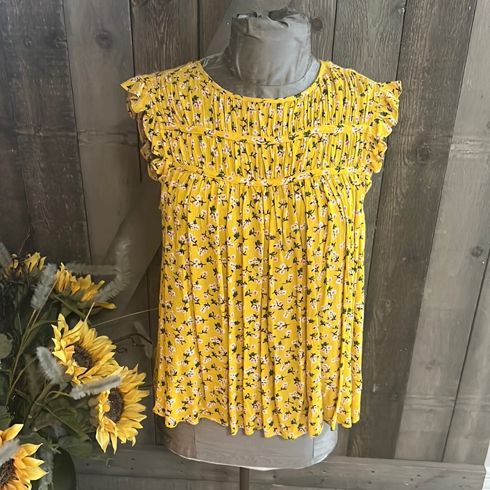 NWT Everleigh Yellow Floral Flowy Boho Tank Top